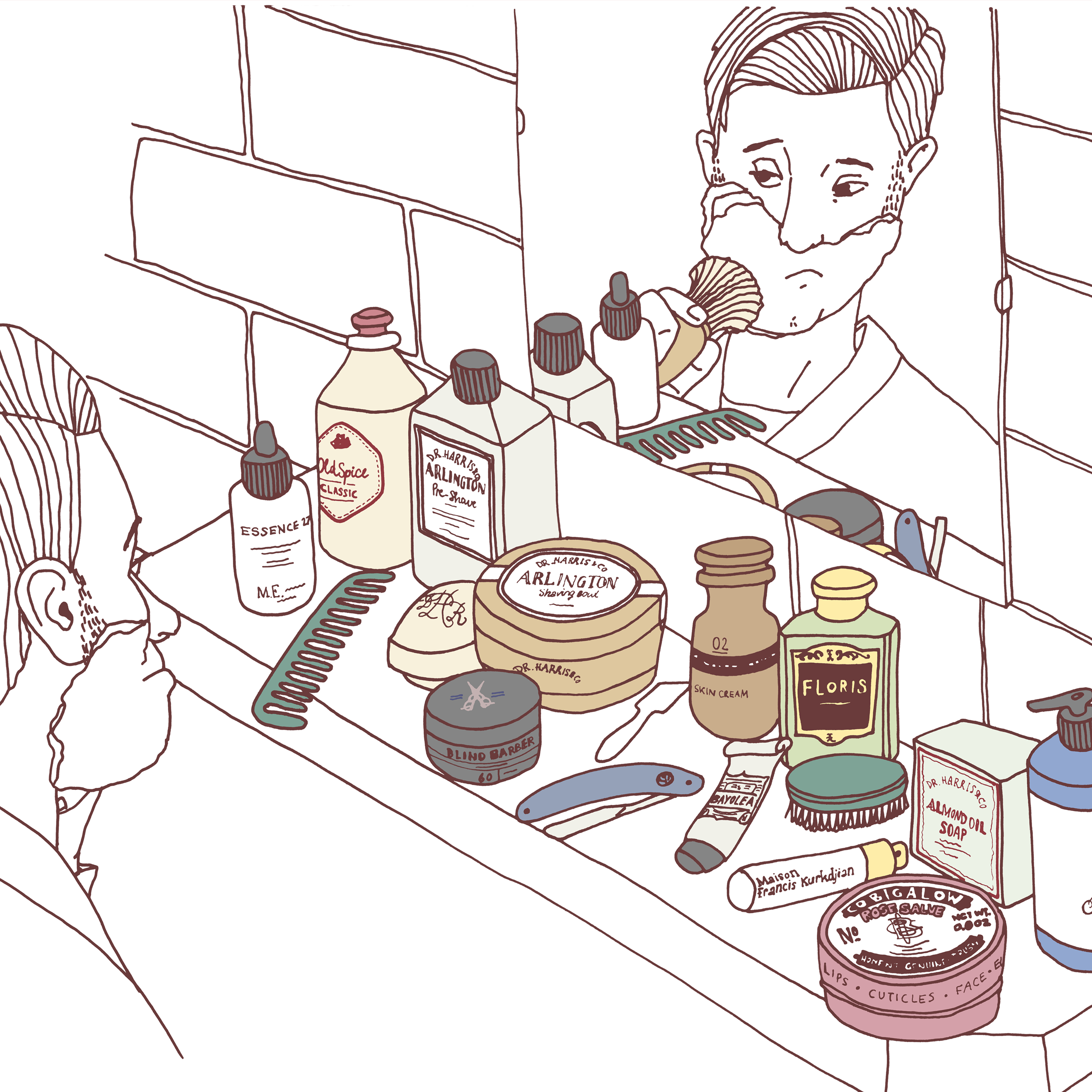 Shaving man